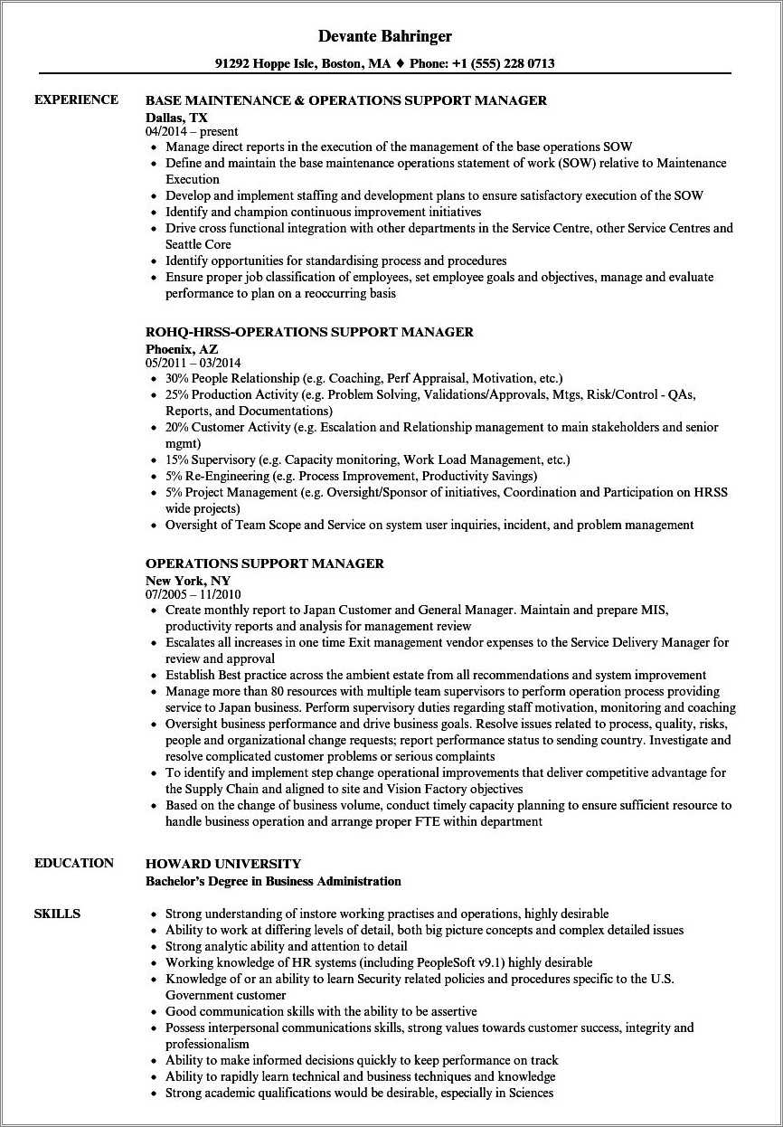 Verizon Bss Order Management Resume
