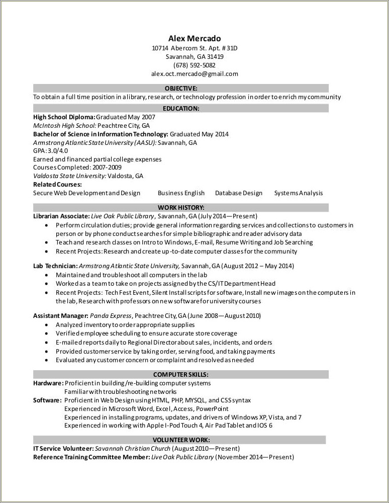 Volunteer Jobs To Pad Resume