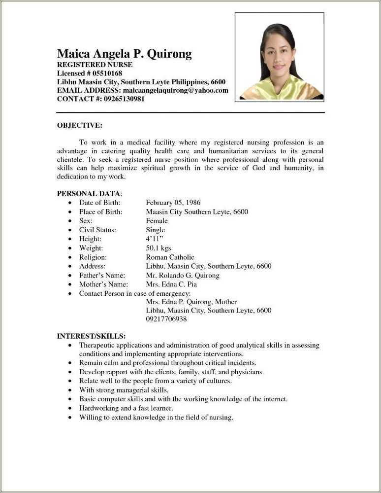 Working Student Resume Sample Philippines - Resume Example Gallery