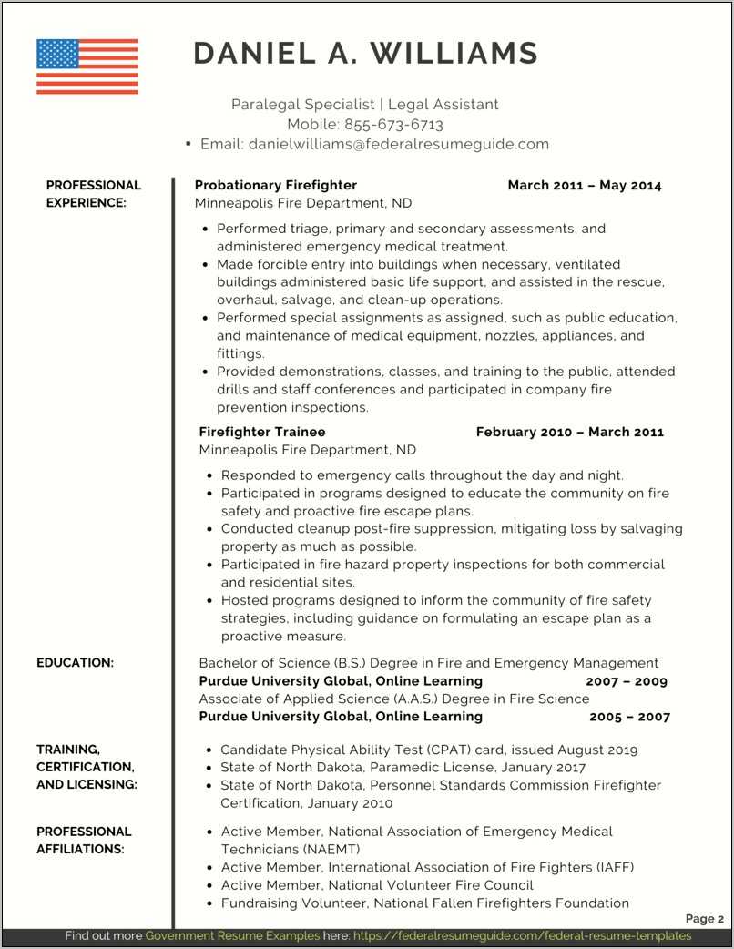 Resume Objective Examples For Fire Officer 2 Certification