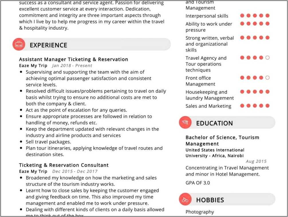 Resume Objective For Airline Ticket Agent