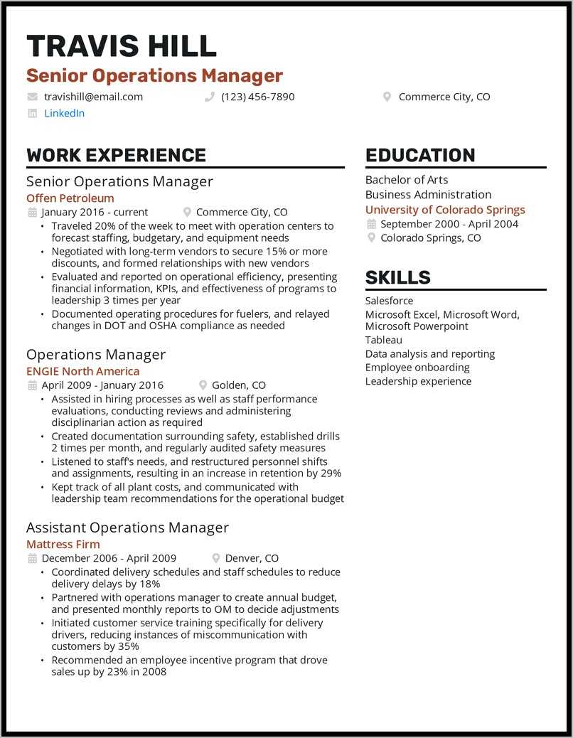 Resume Objective Moving Up In Same Company