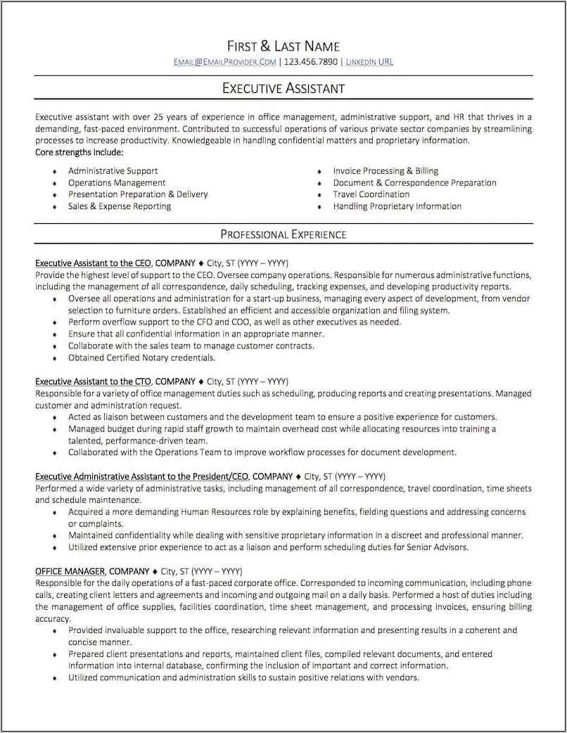 Resume professional summary examples administrative assistant resume