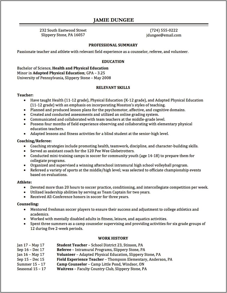Resume Samples With Little Work History