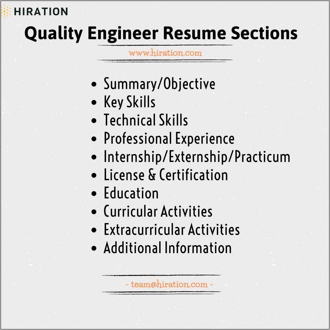Resume Summary For A Quality Control Inspector - Resume Example Gallery