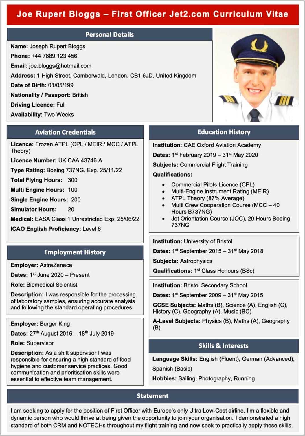 Resume Template For Airline Customer Service