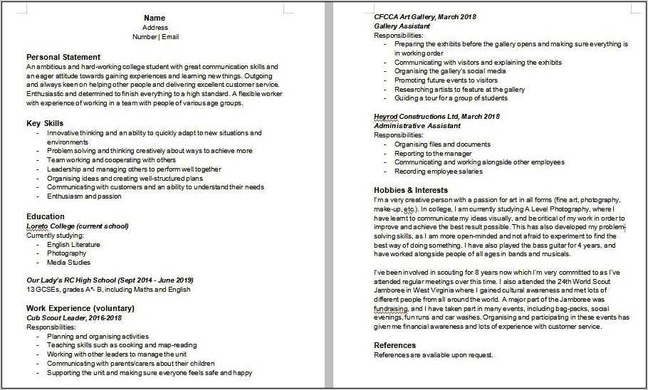 First Time Job Seekers Resume The - Resume Writing For First Time Job Seekers