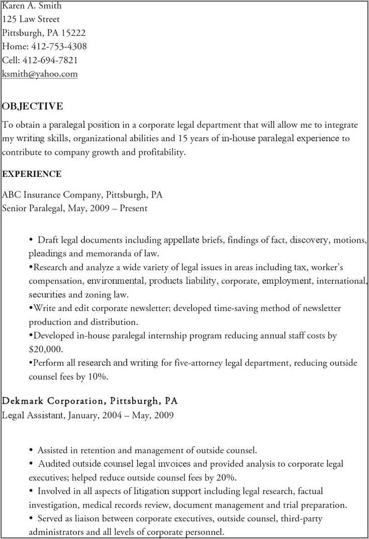 Sample Commercial Real Estate Paralegal Resume Resume Example Gallery