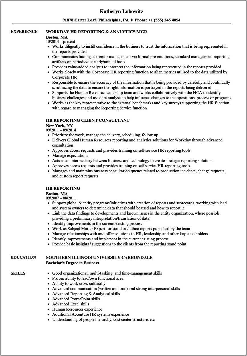 Sample Functional Resume For Human Resource Manager Resume Example