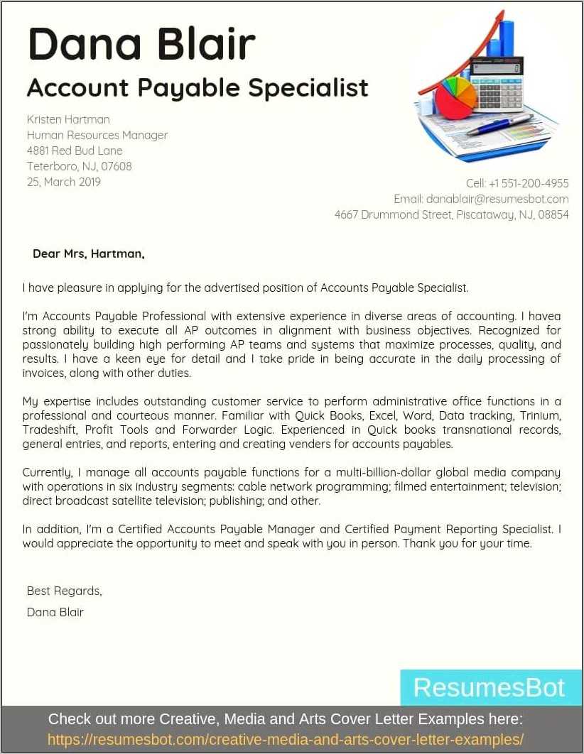 Sample Of Accounts Payable Specialist Resume