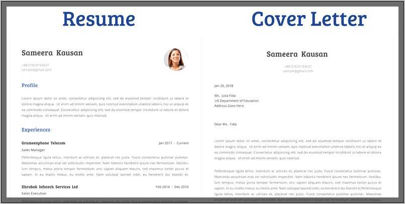 Sample Of Cover Letter For Resume 2018