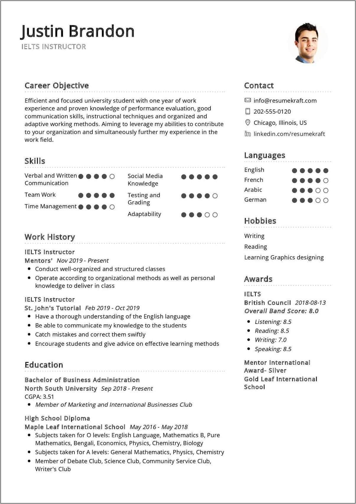 Sample Of Teacher Resume In India Resume Example Gallery