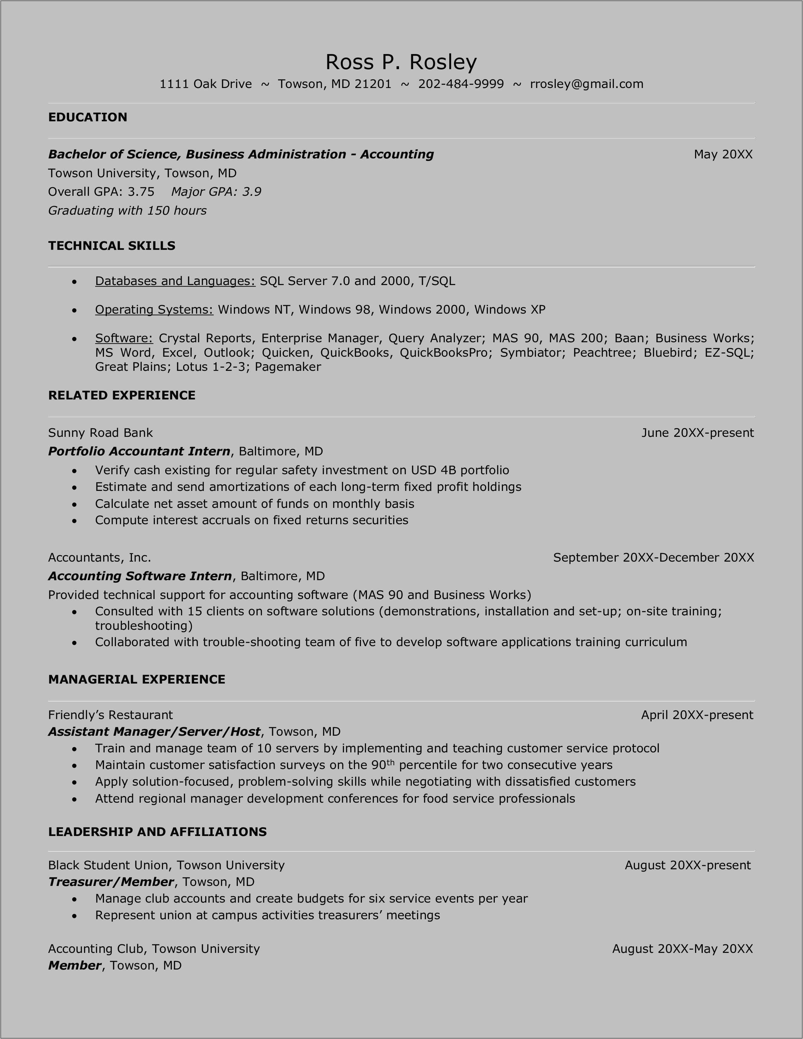 Sample resume database sql server students resume example gallery