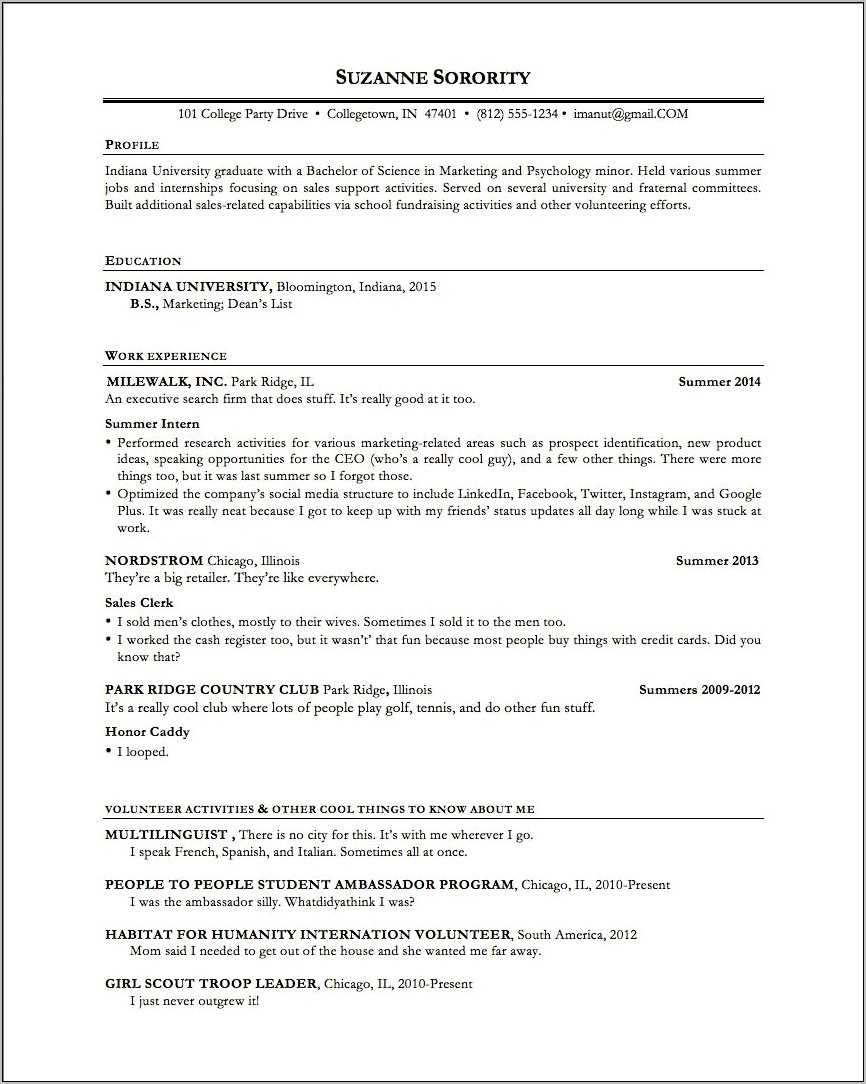 Sample Resume For 40 Year Old