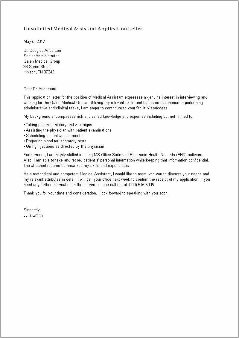 Sample Solicited Cover Letter For Resume