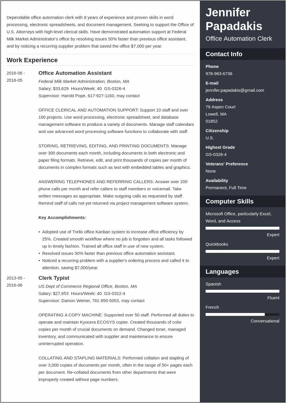 Send Customized And Federal Resume For Federal Job