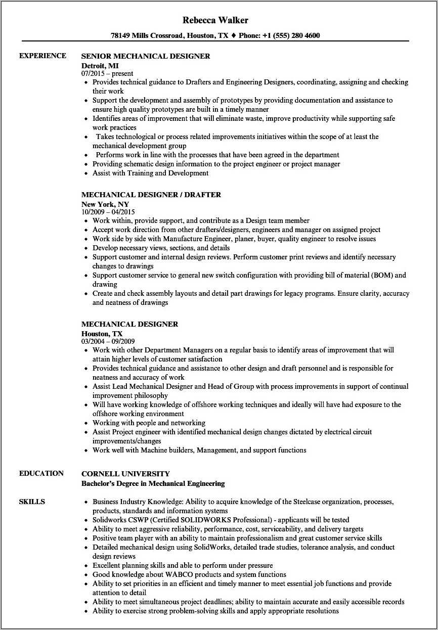 Sheet Metal Design Engineer Resume Sample Resume Example Gallery