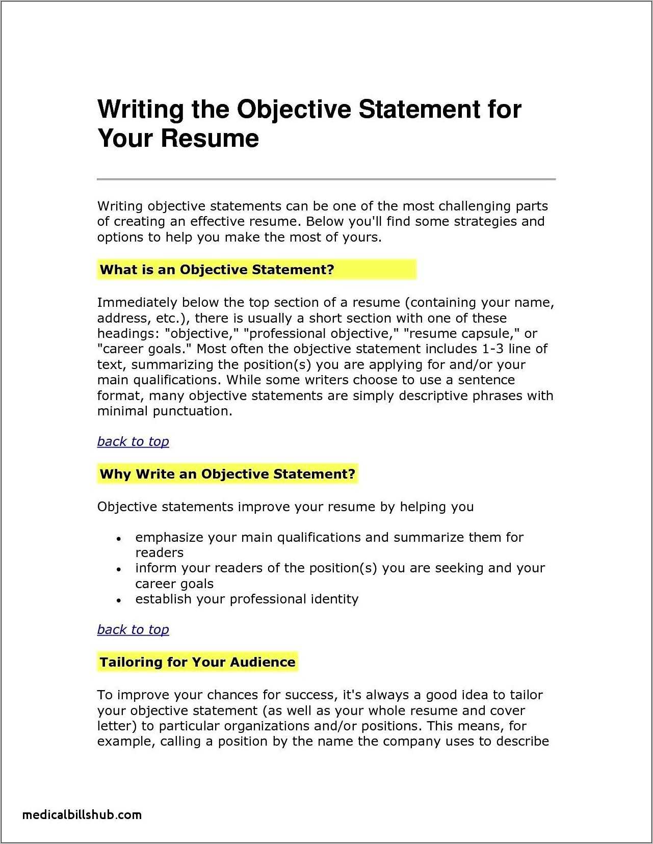 Should A Resume Include An Objective Statement Resume Example Gallery