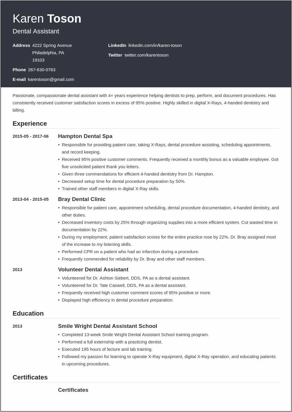 Single Page Resume Template Word Free Download