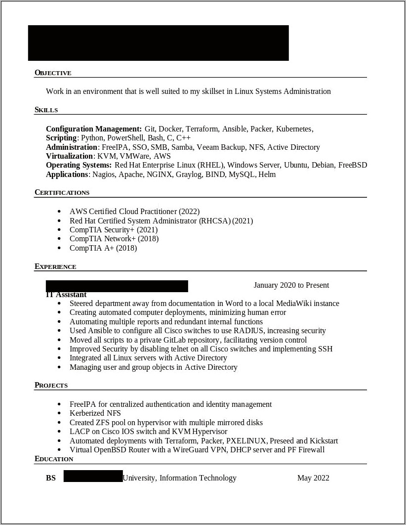 Mobile Device Management Administrator Resume