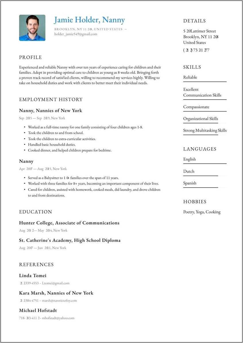 Skills To Put On Resume For Daycare Resume Example Gallery