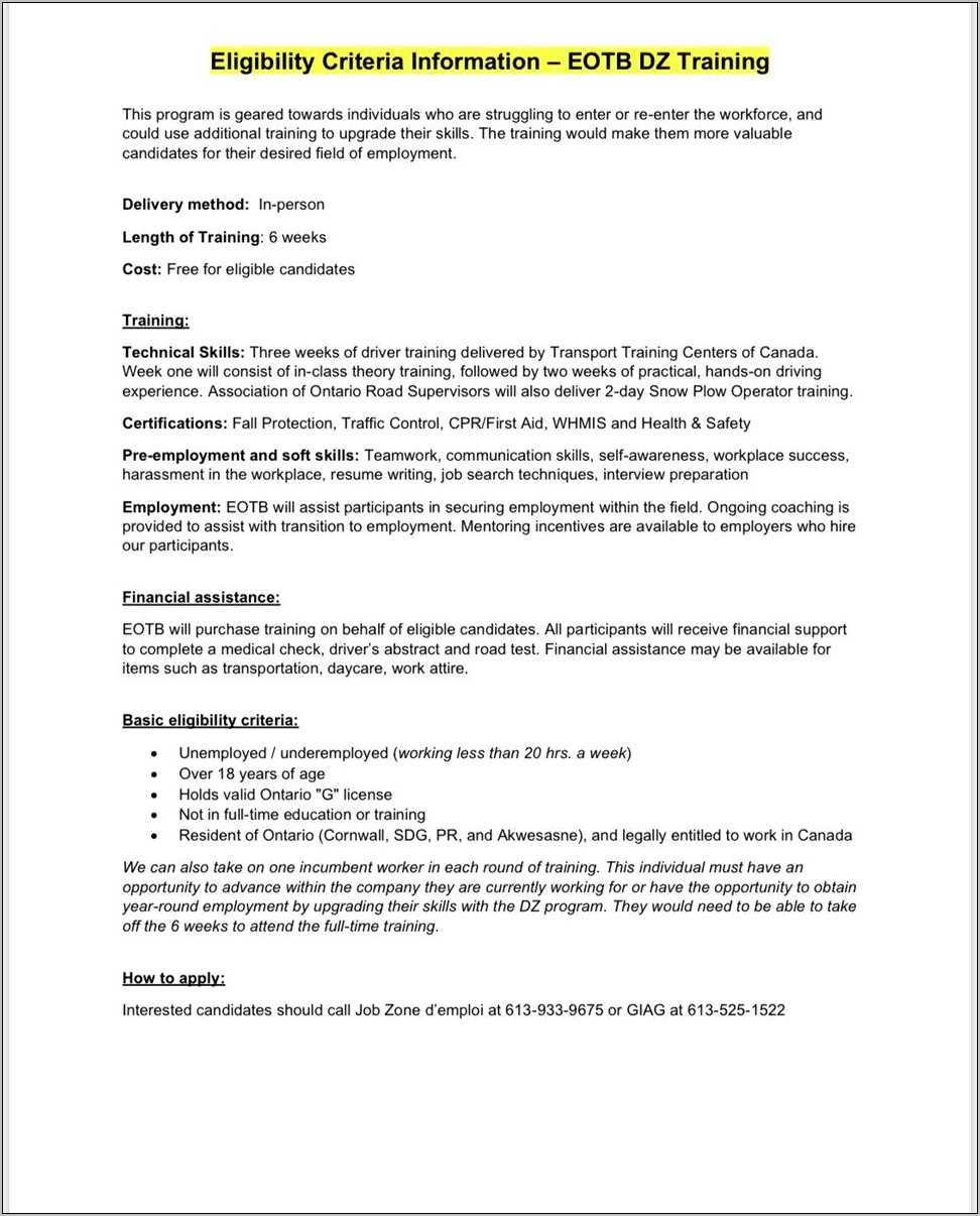 Snow Removal Job Description For Resume Resume Example Gallery