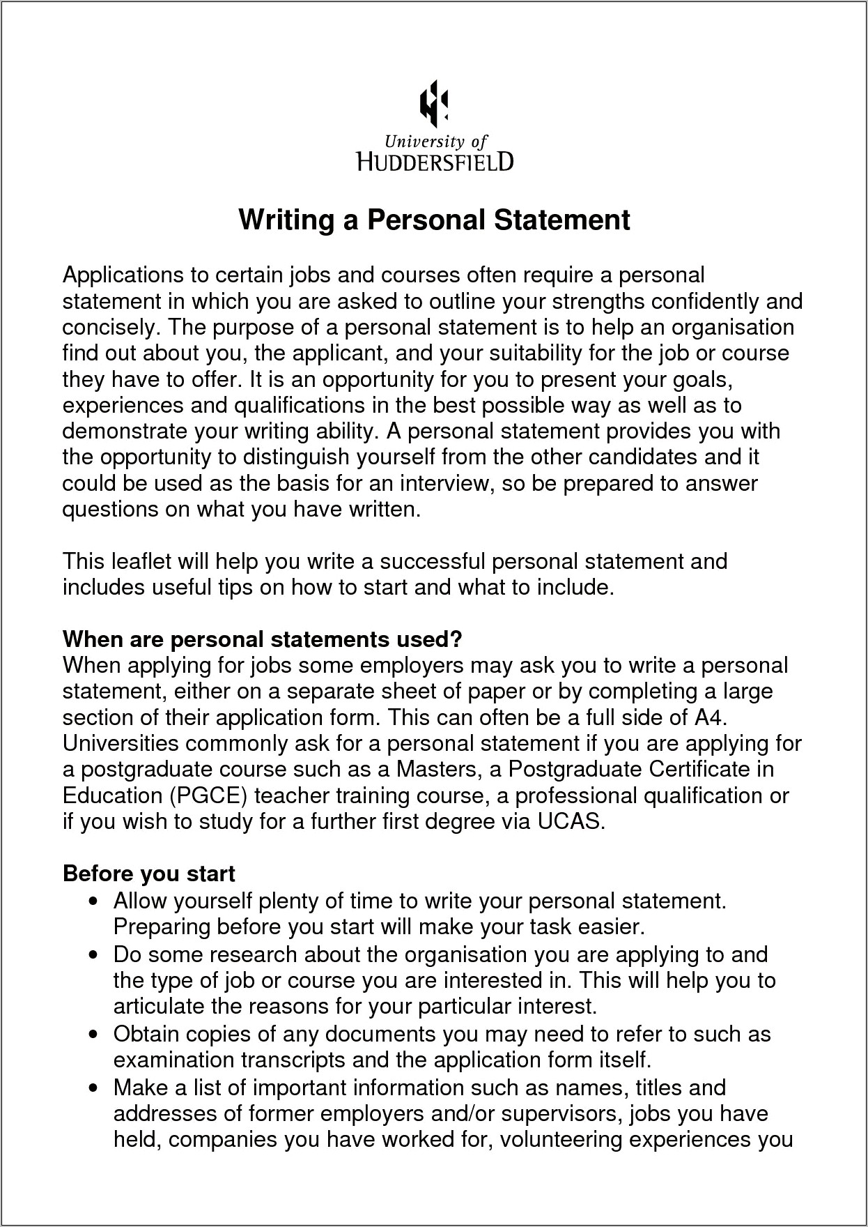 Example Of A Personal Statement - Where To Put Personal Statement On Resume 